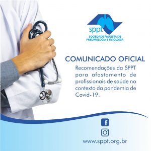 Leia mais sobre o artigo Recomendações da SPPT para afastamento de profissionais de saúde no contexto da pandemia de Covid-19