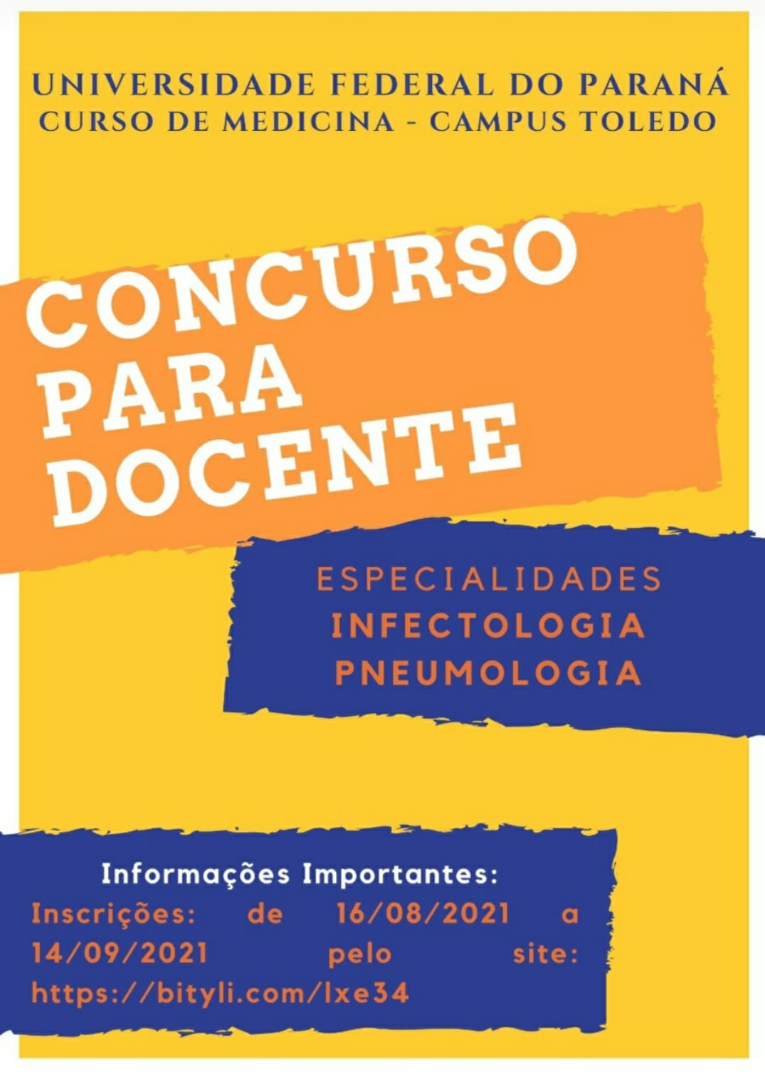 Você está visualizando atualmente ﻿CONCURSO PARA CONTRATAÇÃO DE DOCENTES EFETIVOS PARA O CURSO DE MEDICINA DO CAMPUS TOLEDO  – 2021