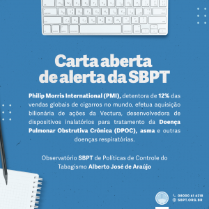 Comunicado da SBPT sobre a aquisição da Vectura pela Philip Morris International