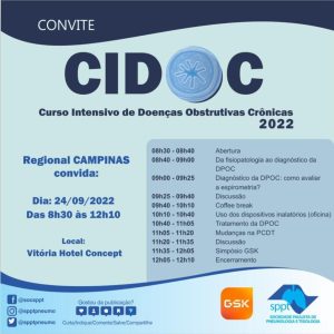 Leia mais sobre o artigo CIDOC – Curso Intensivo em Doença Pulmonar Crônica – Campinas